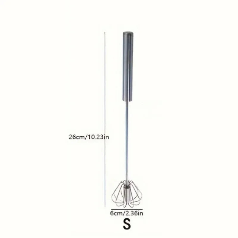Batidor de huevos de acero inoxidable - Batidora semiautomática duradera para batir huevos y crema sin esfuerzo - Herramienta de cocina para hornear y mezclar