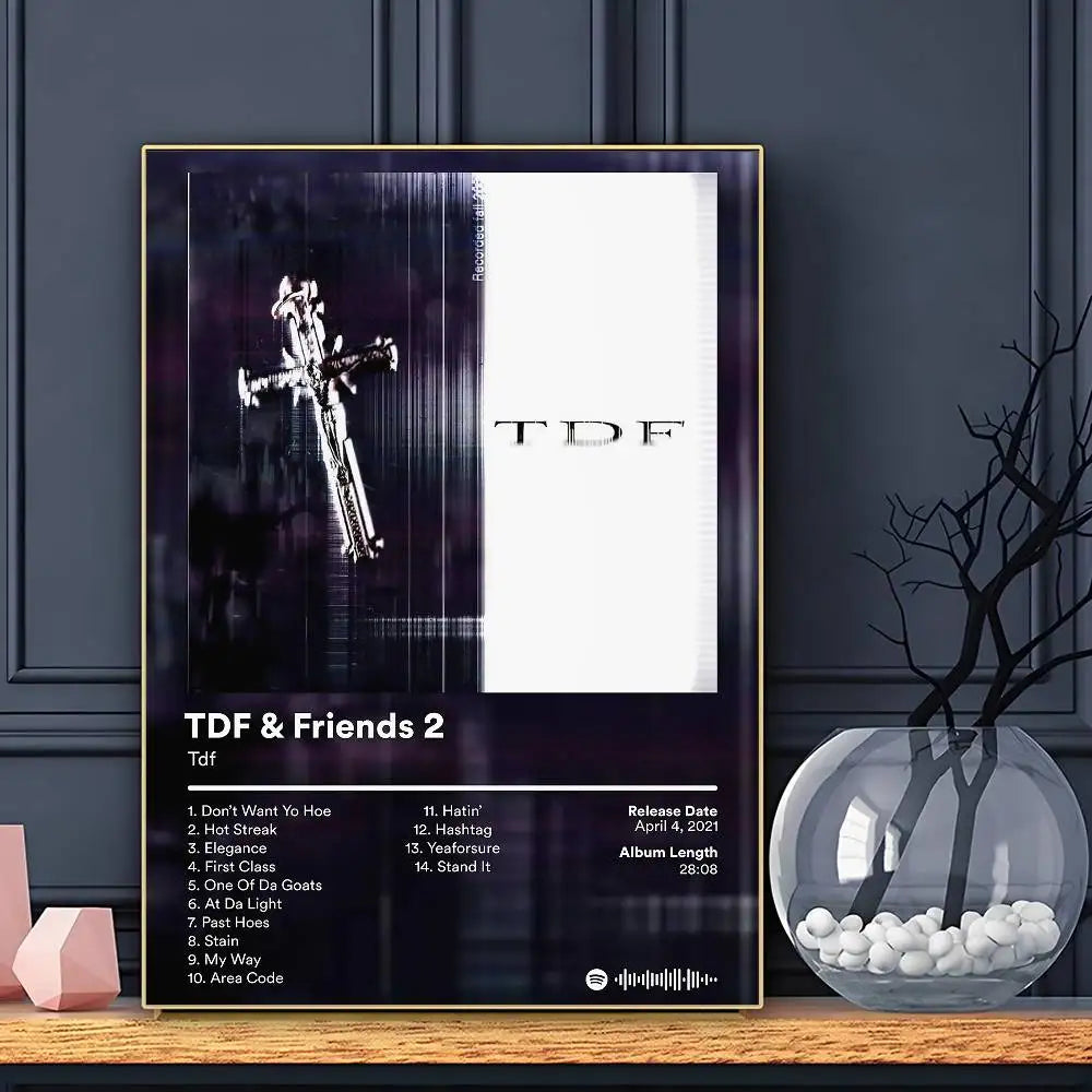 Póster de Tdf Culture para cantante, arte de pared adhesivo, impresión impermeable para el hogar, sala de estar, dormitorio, bar, decoración estética