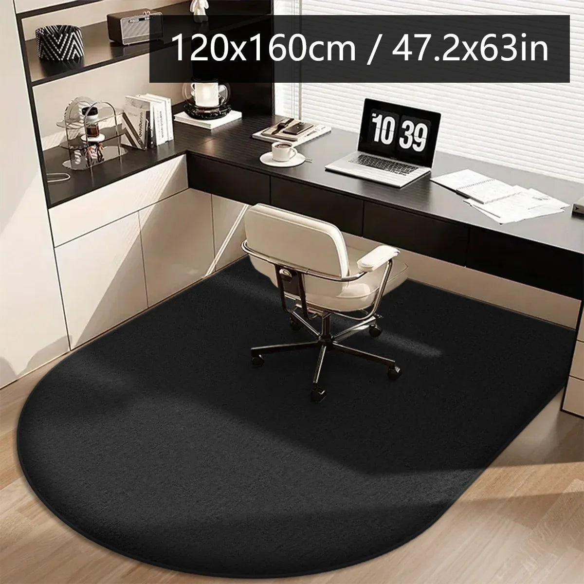 Alfombra arqueada de color liso VIKAMA, suave y antideslizante, para oficina, estudio, silla de ordenador, tocador, alfombrilla para los pies, decoración del hogar