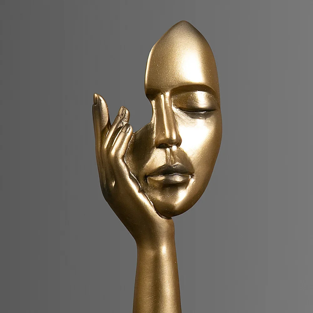 Statues de masques abstraits en résine Figurines miniatures européennes pour l'intérieur, la maison, le bureau, le bureau, la figurine de bureau, l'ornement, le cadeau