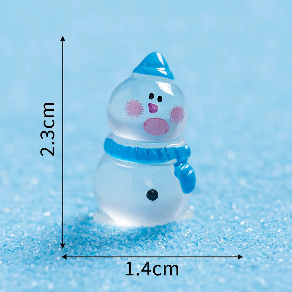 10/50 Boîte cadeau lumineuse Bonhomme de neige Terrarium Maison de poupée Figurines de jardin féerique Ornements de micro-paysage Figurines Miniature de Noël