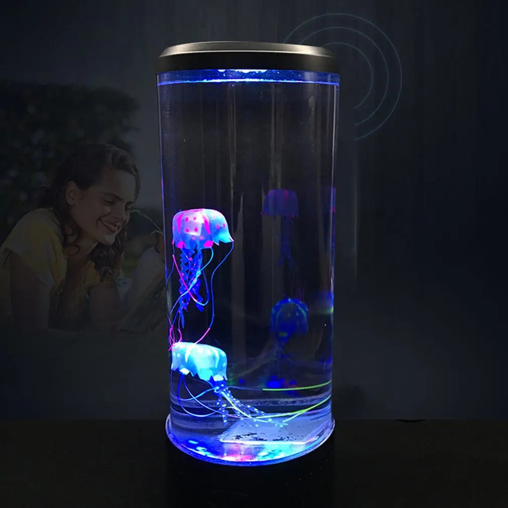 Lampe Méduse Couleurs Changeantes Télécommande Aquarium LED Veilleuse Cadeau d'Anniversaire Chargement USB Ambiance Relaxante
