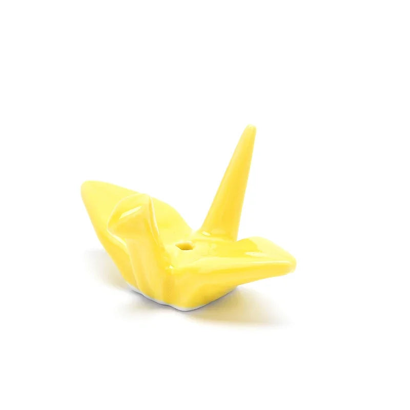 Soporte de incienso con forma de mil grullas de papel, quemador de incienso de cerámica, estante para varillas, decoración del hogar DIY
