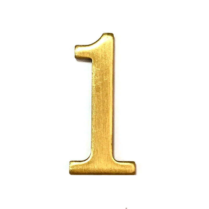 Brass House Number Self-Adhesive 3D Door Numbers Hotel Home Sticker Address Mailbox Numbers #0-9 Home Decoration