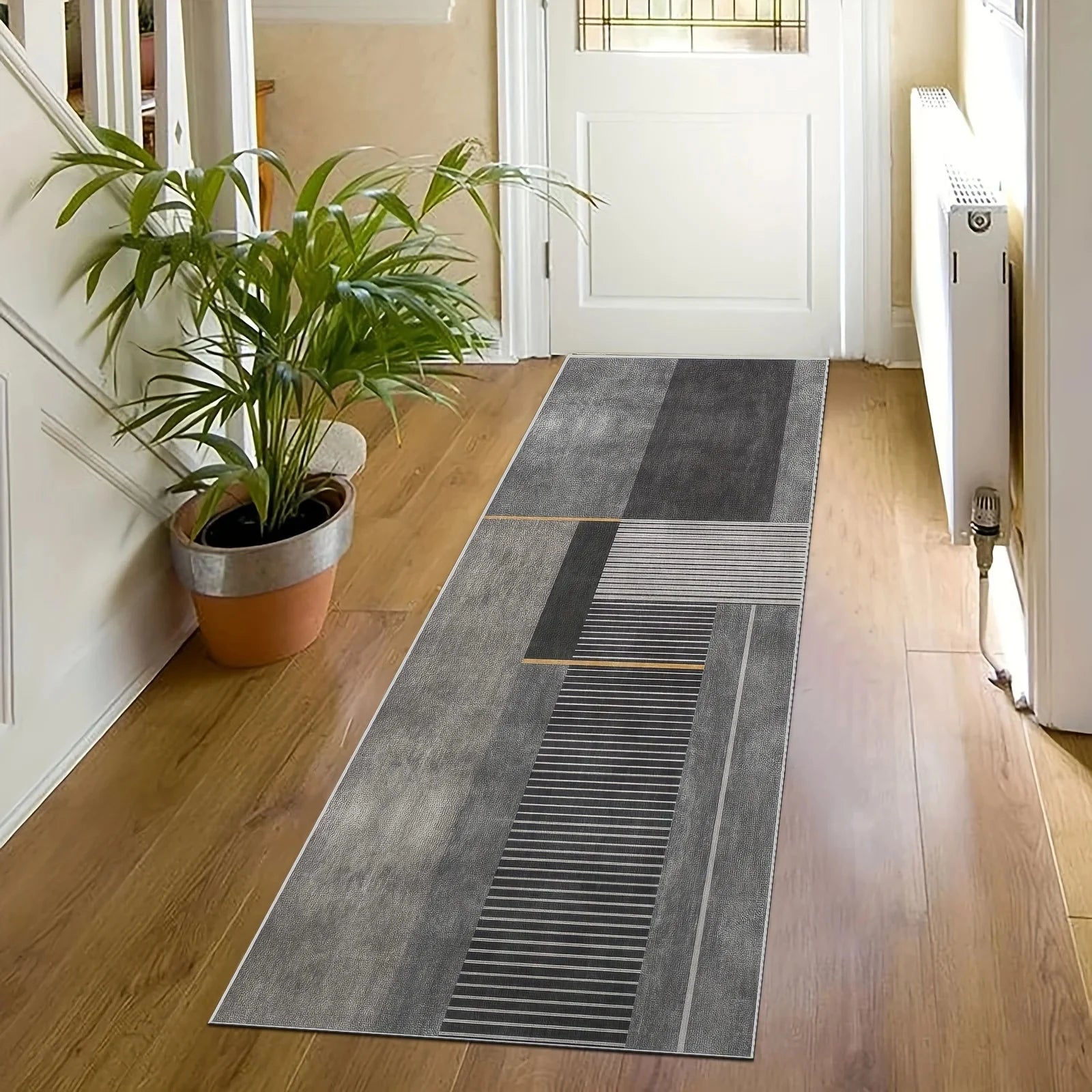 Tapis géométriques minimalistes VIKAMA – Idéaux pour les couloirs, les tapis de cuisine et les paillassons d'entrée – Décoration d'intérieur durable et facile d'entretien