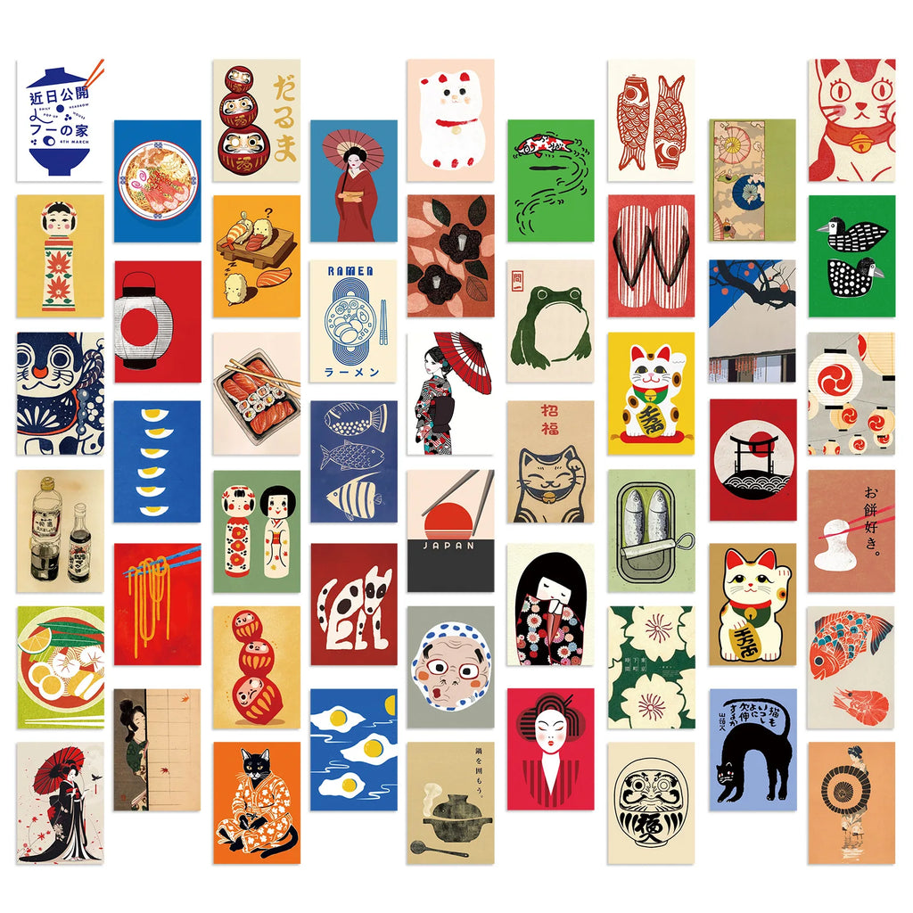 50/100 PEGATINAS de estilo japonés con dibujos animados - Para decorar refrigeradores, patinetas, computadoras, computadoras portátiles, papelería impermeable