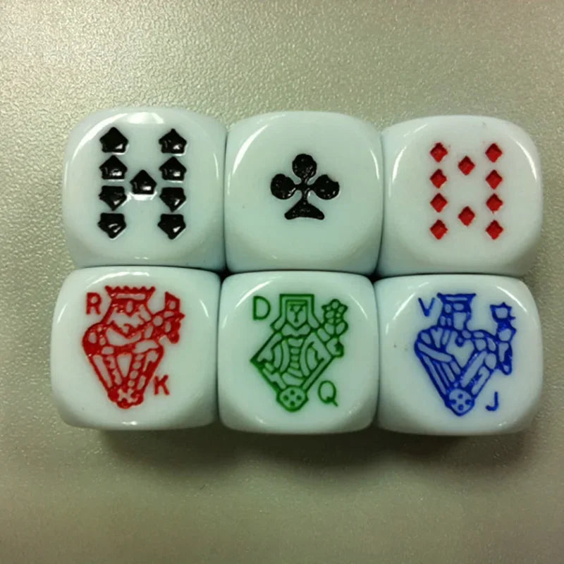 Juego de 10 dados de póquer de 6 caras de 16 mm