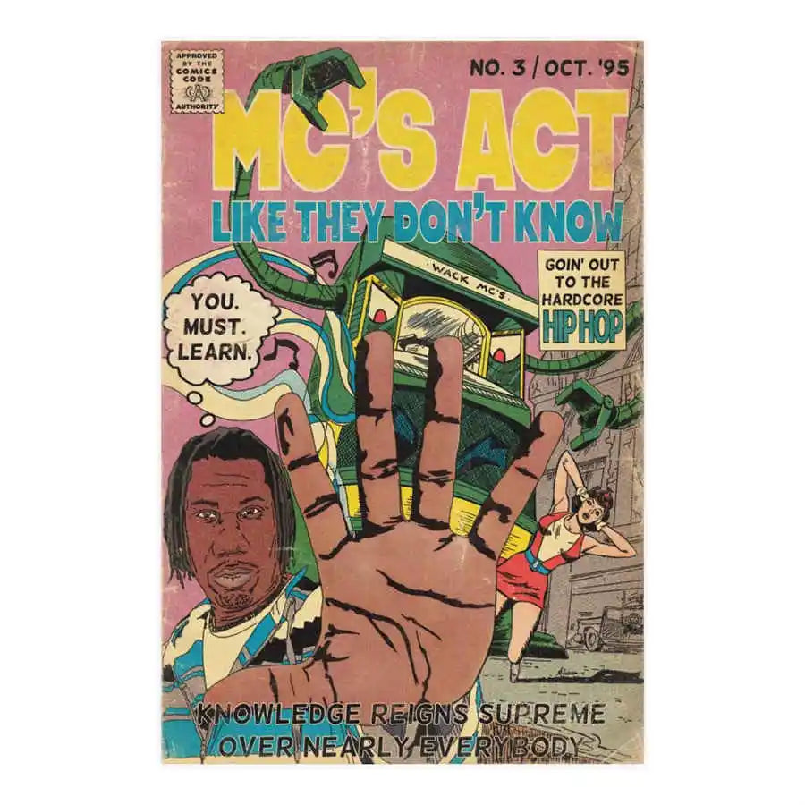 MF Doom Comic Poster Aesthetic Nas Michael Jackson Music Album Hip Hop Rapper Manga Vintage Canvas For Wall Art Mural Room Decor