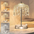 Lámpara de mesa de cristal de lujo ligero para dormitorio, mesita de noche, retro europea, luz nocturna decorativa, accesorios de iluminación para el hogar con ambiente