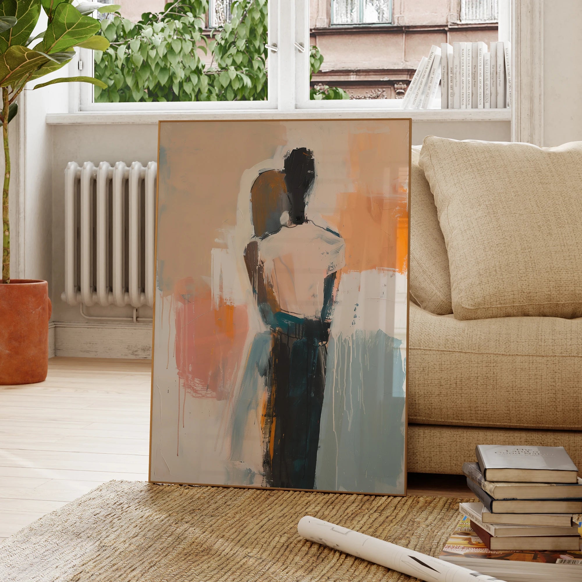 Modern Abstract Contemplation In Color Painting Art Canvas Print Poster Picture For Living Room Bedroom Wall Art Home Decor