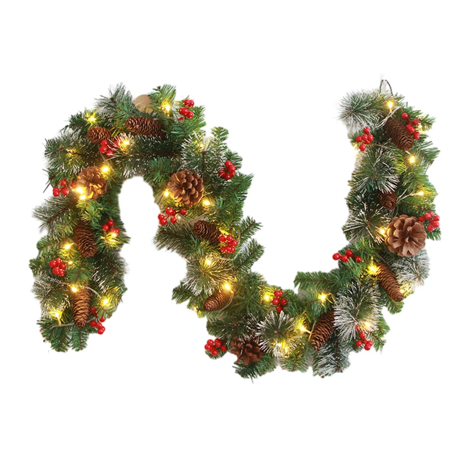 1.8/2.7M Christmas Decoration Rattan Christmas Garland Red Berrys Branches Stylish DIY Wreath Party Decoration Home Wall Door