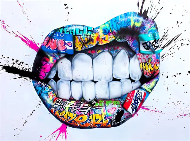 Banksy Street Art Canvas Paintings Sneakers Mouth Ballon Girl Graffiti Pop Art Posters Prints Cuadros Wall Art Home Decoration