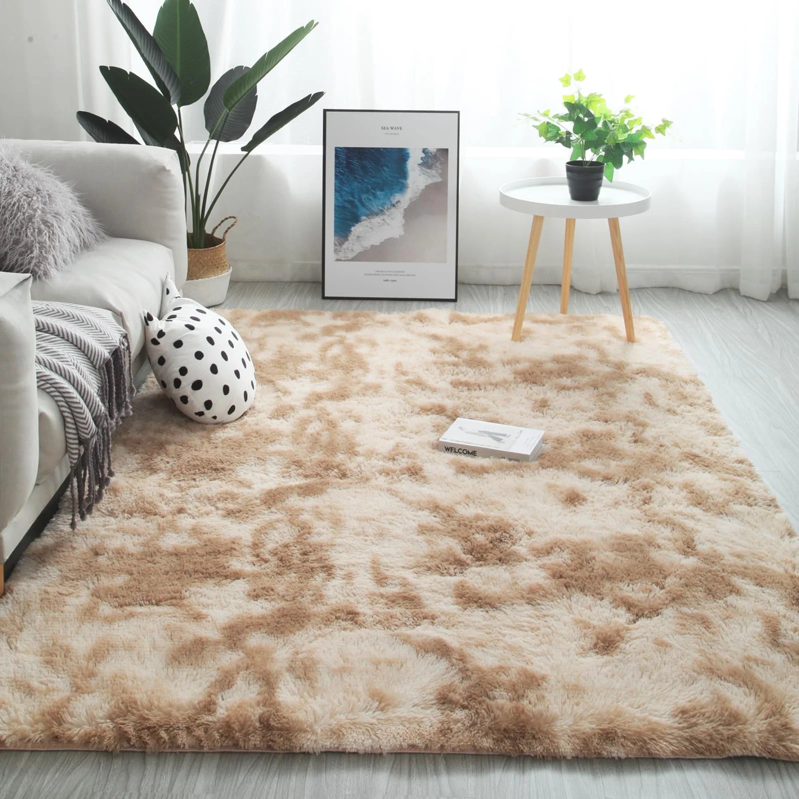 Alfombra hinchada ultrasuave VIKAMA, felpudo de interior para dormitorio y sala de estar, alfombra de guardería, decoración para el hogar de niñas y niños