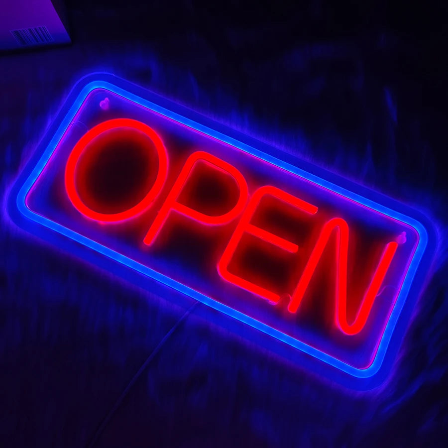 Enseigne Néon Ouverte, Grande Lampe Commerciale Alimentée Par USB, Utilisée Pour La Décoration À L'entrée Des Cafés, Bars, Restaurants Et Salons.