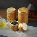 Boîte de rangement de thé en bambou faite à la main, boîte à thé sculptée avec couvercle hermétique, bocaux de rangement de cuisine, accessoires, boîte à épices, organisateur