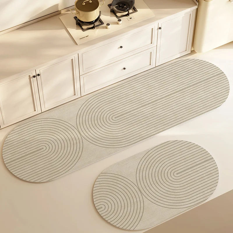 VIKAMA1/2PCS Tapete japonés de barro de diatomeas de viento simple, absorbente, de secado rápido, tapete de cocina largo, alfombrilla antideslizante para pies de inodoro y baño