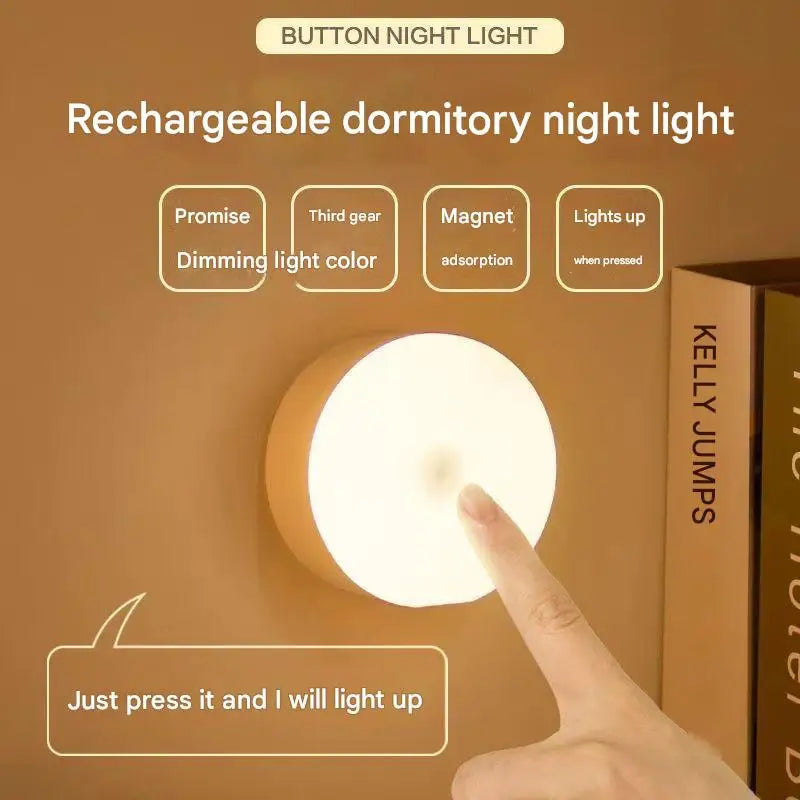 Luz nocturna para dormitorio, lámpara de cabecera, lámpara de escritorio de aprendizaje, protección ocular, carga, ahorro de energía, botón magnético, luz estudiantil.