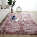 VIKAMA Tapis Moderne Simple en Soie Teint en Nuances Tapis Moelleux Doux pour Salon Chambre Couverture de Lit Tapis de Sol Antidérapant pour Chambre d'Enfants