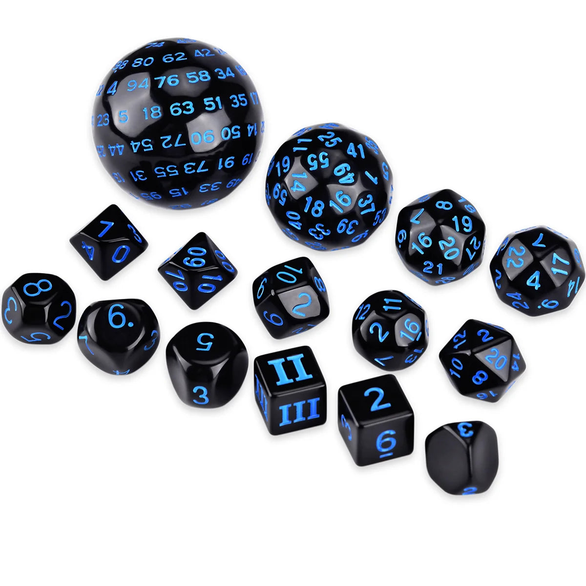 15 Dados poliédricos para juegos de mesa DND RPG Dungeons and Dragons D3 D4 D5 D6 D7 D8 D10 D% D12 D16 D20 D24 D30 D60 D100