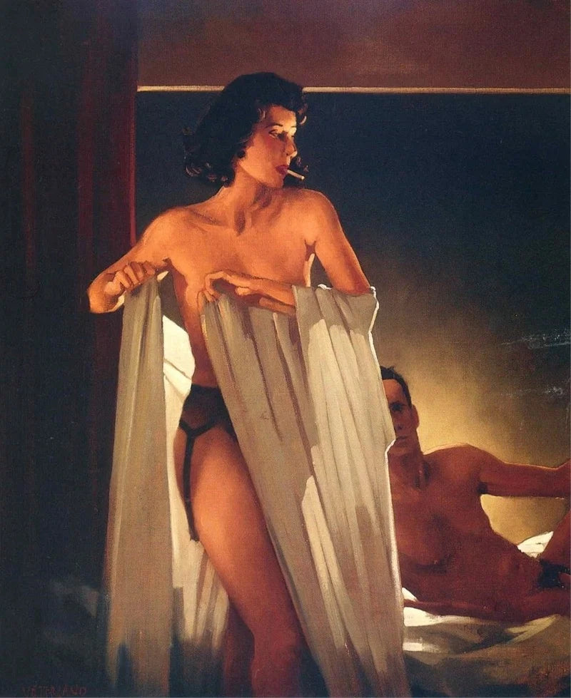 Jack Vettriano Classic Sexy Woman Portrait Nude Lover Poster Vintage Canvas Painting Wall Art Picture Erotic Home Room Decor