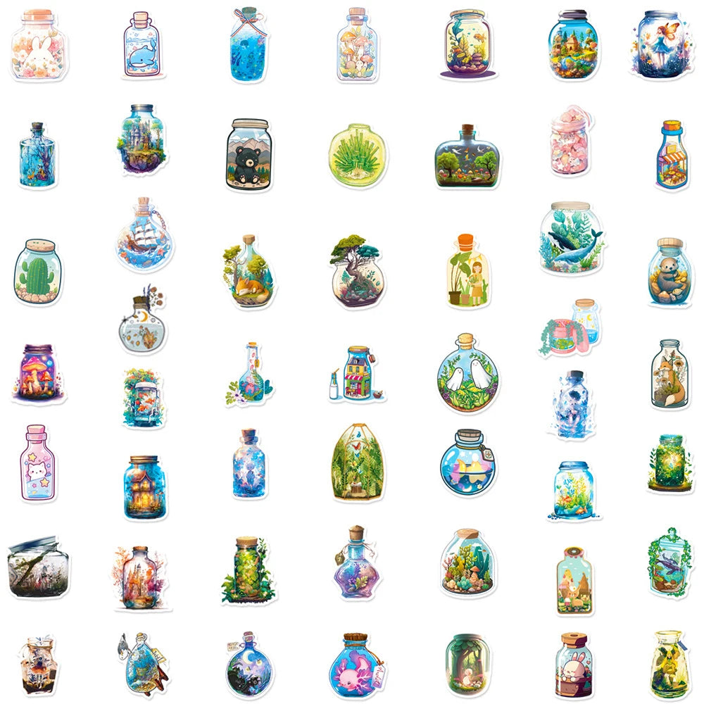 10/30/50pcs Pegatinas de graffiti con diseño de botellas de poción mágica de dibujos animados para ordenador portátil, maleta, teléfono, cuaderno, guitarra, decoración, juguetes