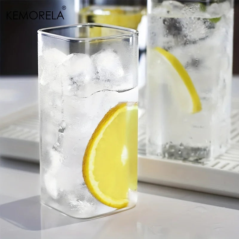 Lot de 4 verres à boire de 440 ml/550 ml, verres à highball fins, grands verres transparents pour eau, jus, bière, boissons et cocktails.