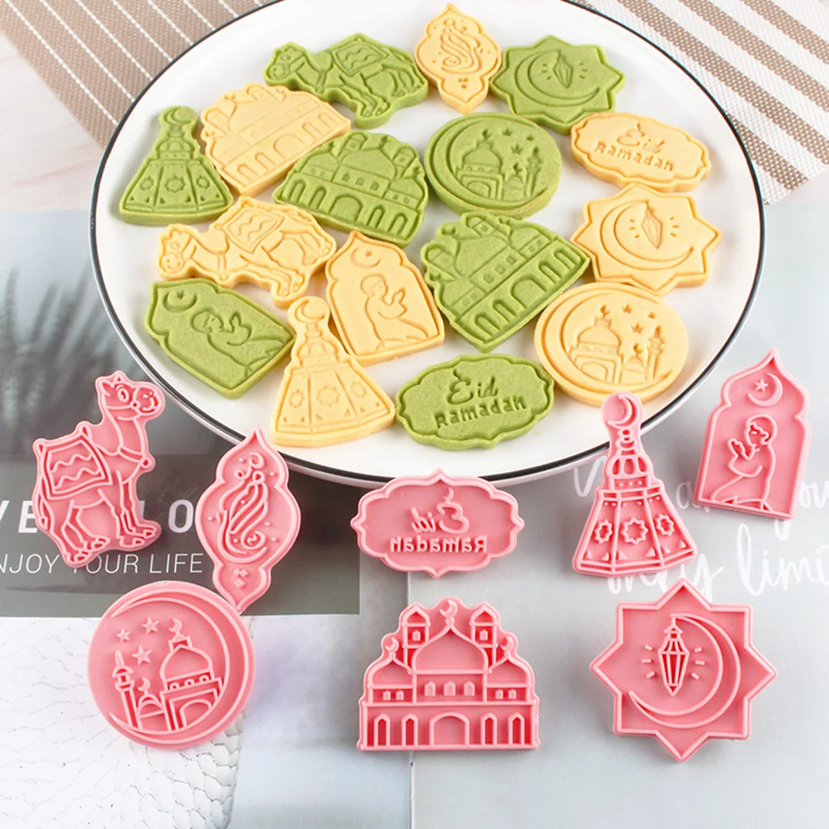 Emporte-pièces Eid Mubarak pour biscuits, outils de cuisson DIY, décorations de Ramadan pour la maison, Aïd al-Adha 2024, décorations de fête islamiques musulmanes.