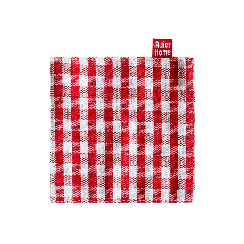 New Stripe Series Multicolor Korean Cotton Coaster Square Fresh Table Cloth Heat Insulation Mat Coffee Cup Placemat Table Decor