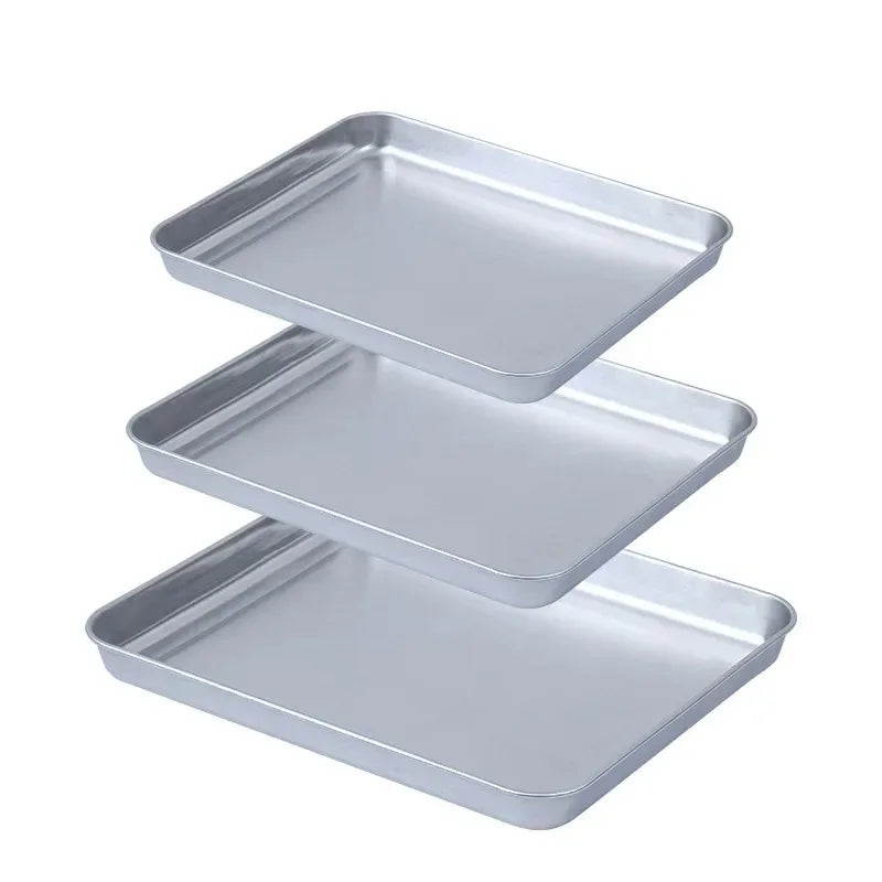 Malla de alambre 304 para cocinar al vapor, soporte para barbacoa, rejilla de malla para parrilla, placa cuadrada profunda de acero inoxidable al carbono, bandejas de almacenamiento para cafetería