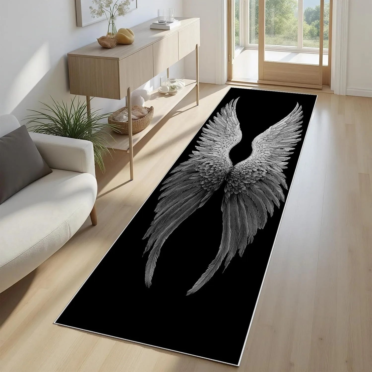 Alfombra Corrediza Gótica con Patrón de Calavera, Tapete Decorativo de Rosa Roja y Negra, Suave, Antideslizante, Arte para el Hogar, para Pasillo, Sala de Estar, Cabecera