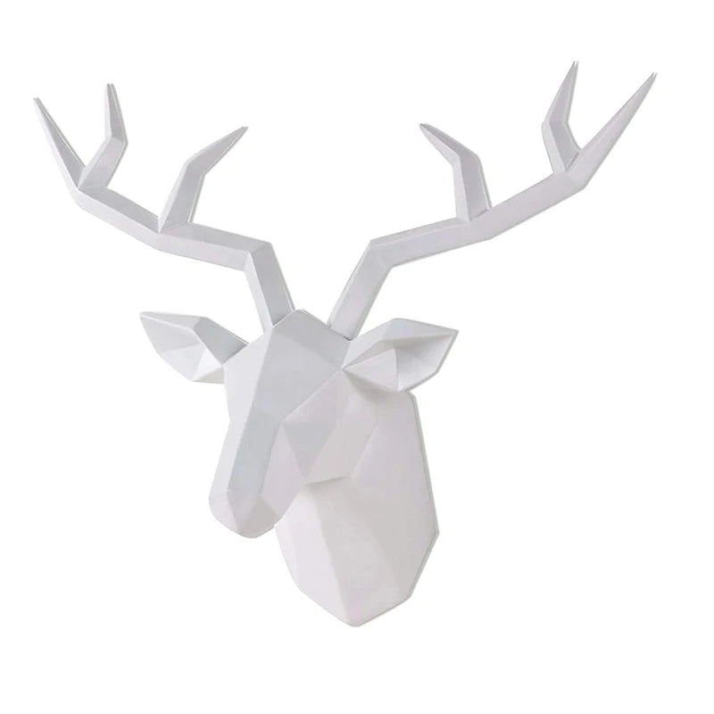 Escultura de cabeza de ciervo, estatua de animal, figuritas, adorno de pared, alce creativo, arte, cornamentas, estatuilla para decoración de oficina, montaje en pared
