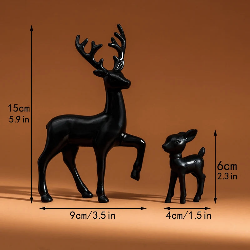 Décor de chambre Mère Biche Sculptures mignonnes pour chambre d'enfant Miniatures Kawaii Sculptures Décoration de Noël à la maison Figurines de faon