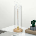 Modern Incense Holder Anti-Ash Flying Incense Burner with Removable Acrylic Ash Catcher for Home Decor Yoga Meditation