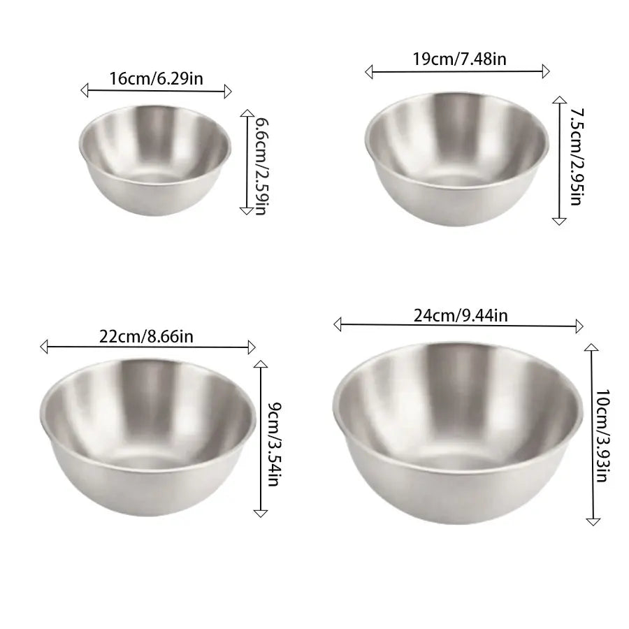 Cuenco de acero inoxidable dorado y plateado para ensalada, fideos de arroz, fideos Lamian, utensilios de cocina, recipiente para alimentos