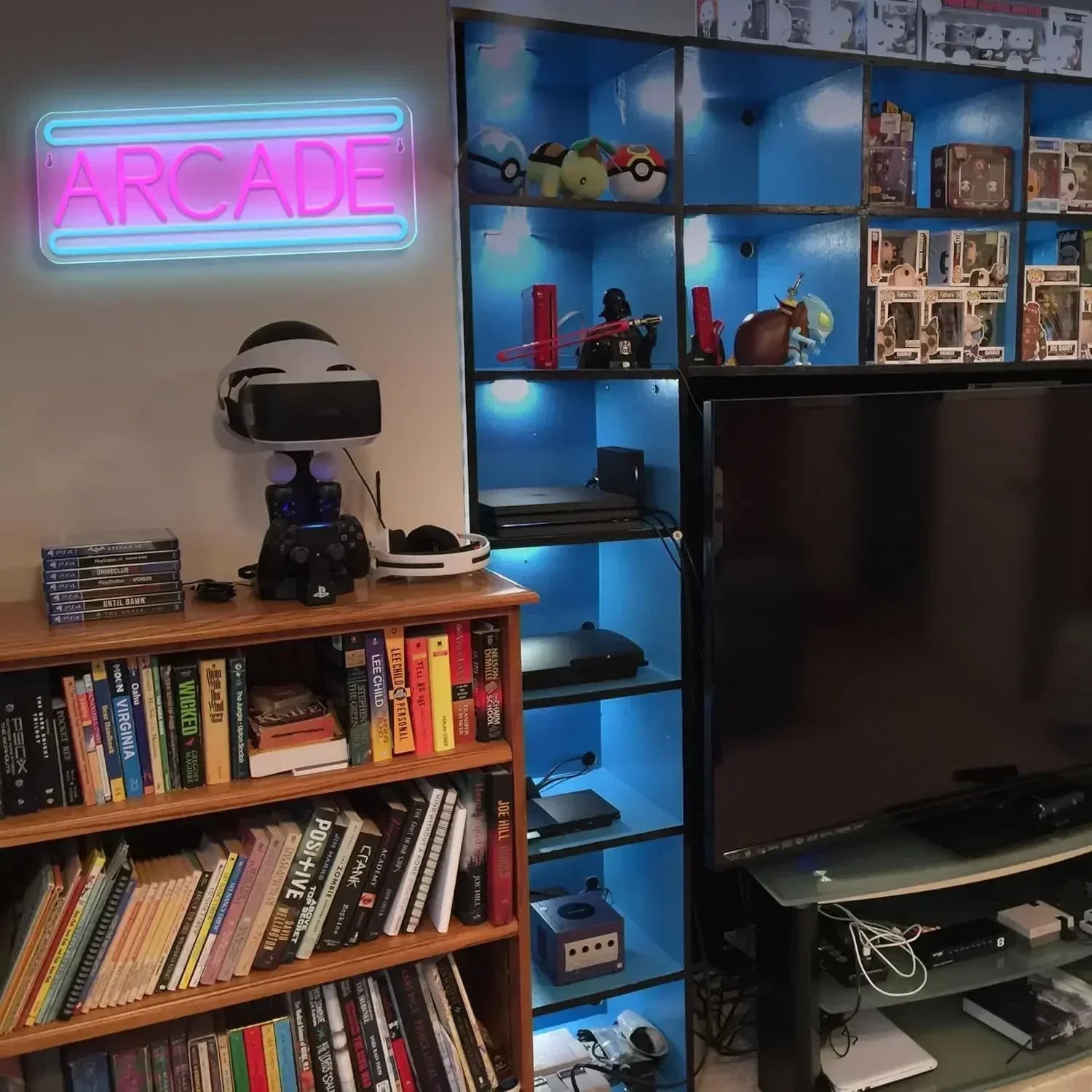 Enseignes néon LED d'arcade Décoration murale lumineuse néon d'arcade pour salle de jeux Cadeau d'anniversaire de salle de jeux d'affaires pour enfant Alimenté par USB
