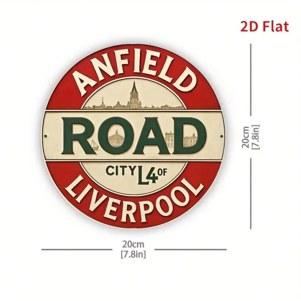 Liverpool FC Vintage Metal Sign 8x8 Inch Retro Tin Wall Art for Home Bar Decor