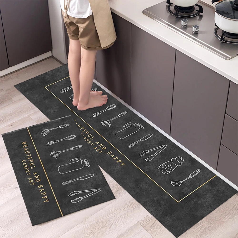 Alfombra de suelo de cocina VIKAMA, alfombra de entrada para sala de estar y dormitorio, decoración del hogar, alfombra larga pequeña para pasillo de lavadero