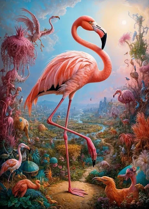 Affiches Animaux Sauvages Safari Surréaliste Décor Mural Esthétique Animal Totem Monde Surréaliste Lion Éléphant Tigre Lapin Renard Impressions sur Toile
