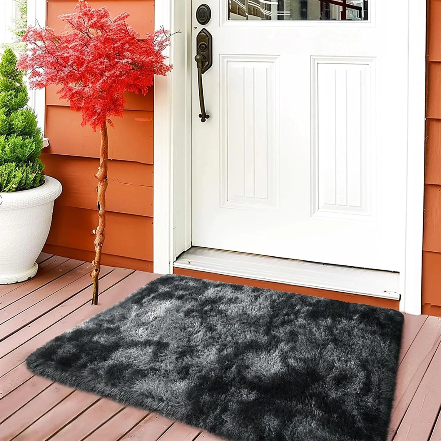 VIKAMA Alfombra de peluche teñida anudada 40x60cm Manta de área suave para el hogar Dormitorio de niñas Manta de cama Habitación infantil Decoración Antideslizante Alfombrilla de piso
