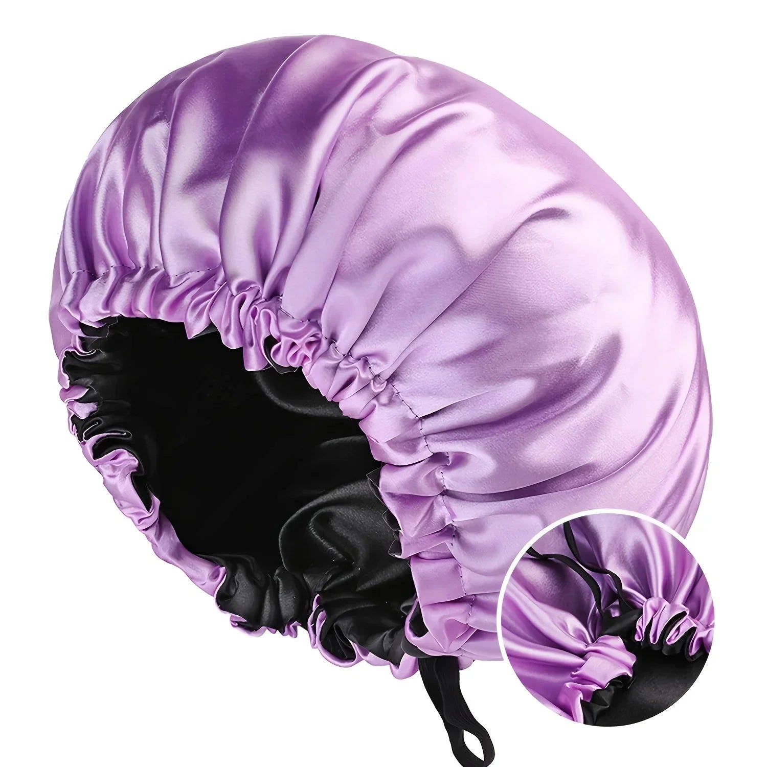 Gorro de moda para mujer, de seda suave y lisa, doble capa, con botón ajustable, para uso diario en casa, cómodo para dormir