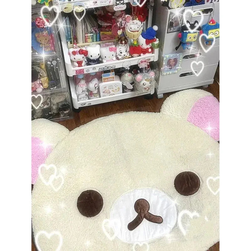 VIKAMA Alfombra Decorativa de Peluche Suave con Diseño de Perezoso de Dibujos Animados, Tapete Cómodo para Sala de Estar, Dormitorio, Decoración del Hogar
