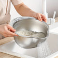 Tazón colador de arroz de acero inoxidableTazón para lavar arroz Colador de arroz Colador de frutas y verduras Herramientas de cocina