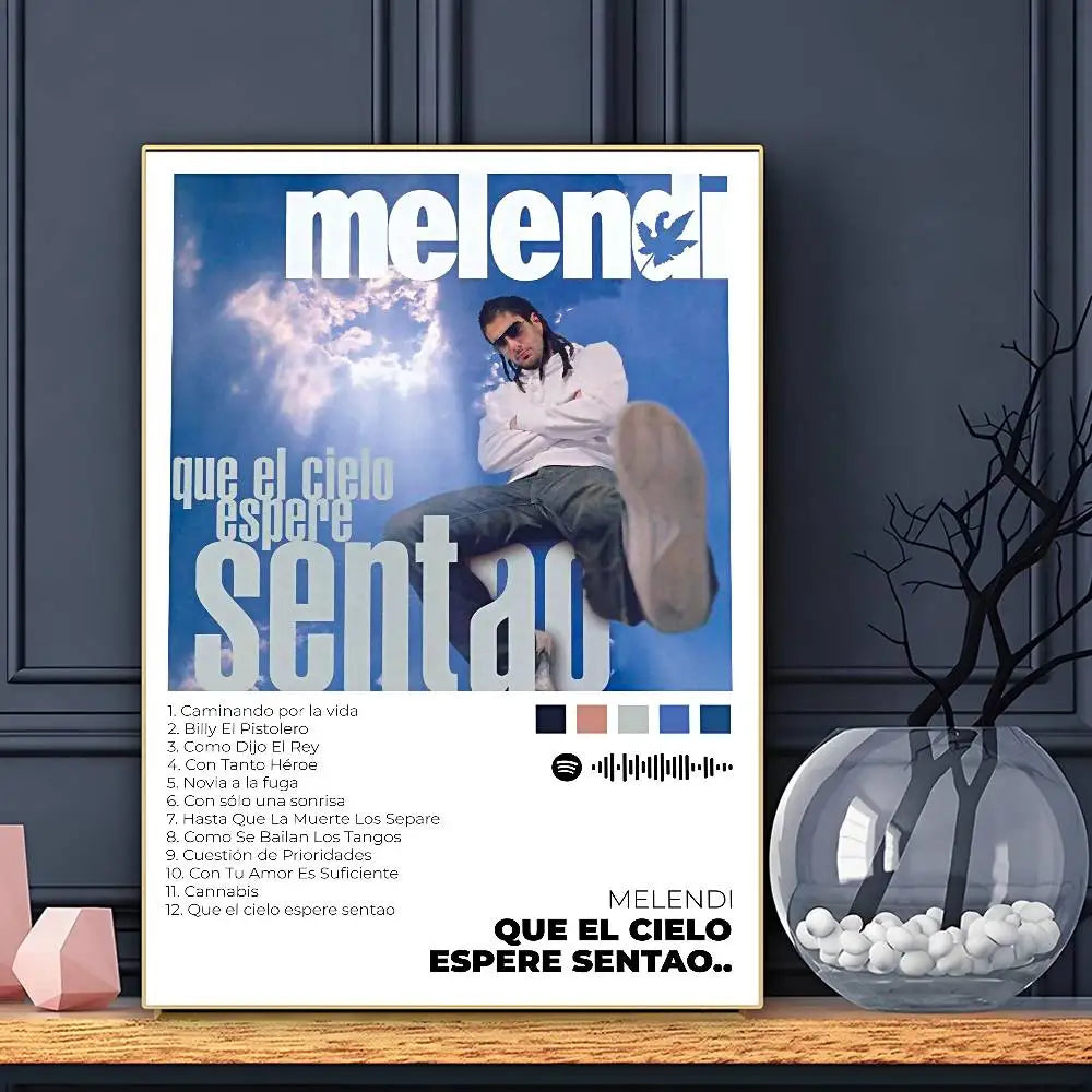 Póster de Melendi Adhesivo Decorativo de Pared, Impresión Impermeable, para el Hogar, Salón, Dormitorio, Bar, Estético