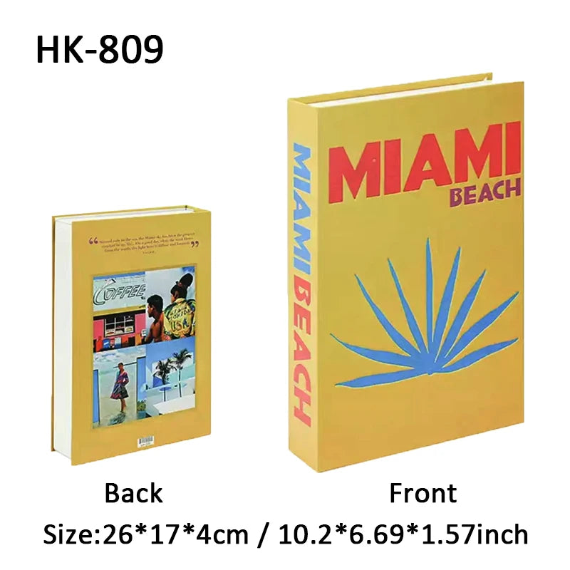 New Travel Decorative Books Book Decoration Luxury Fake Books Decor Table Storage Box Shelf Ornaments Interior Desk Aesthetic