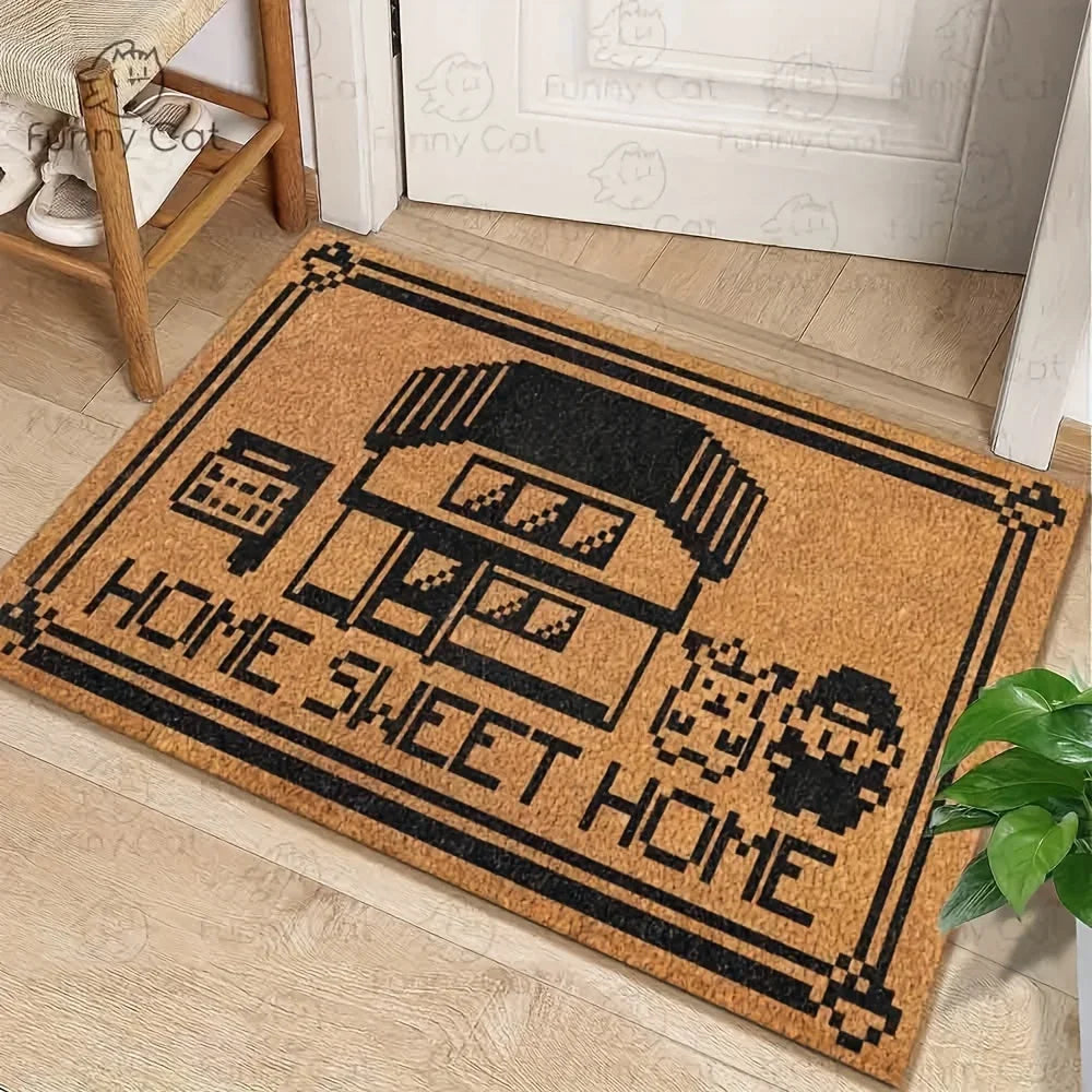 Tapis de style pixel VIKAMA - Tapis de sol durable et antidérapant pour entrées intérieures et extérieures - Décoration intérieure créative