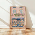 Bookstore Art Print, Cozy Bookshop Illustration, Library Wall Decor, Gift for Book Lover, Reading Nook Poster, Home Office Liter