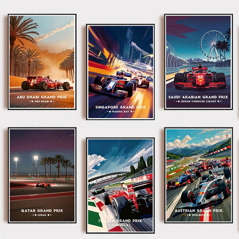 Carteles de coches de lujo de moda vintage geniales de carreras de alta gama, pintura en lienzo, imágenes de impresión de pared, decoración del hogar para sala de estar