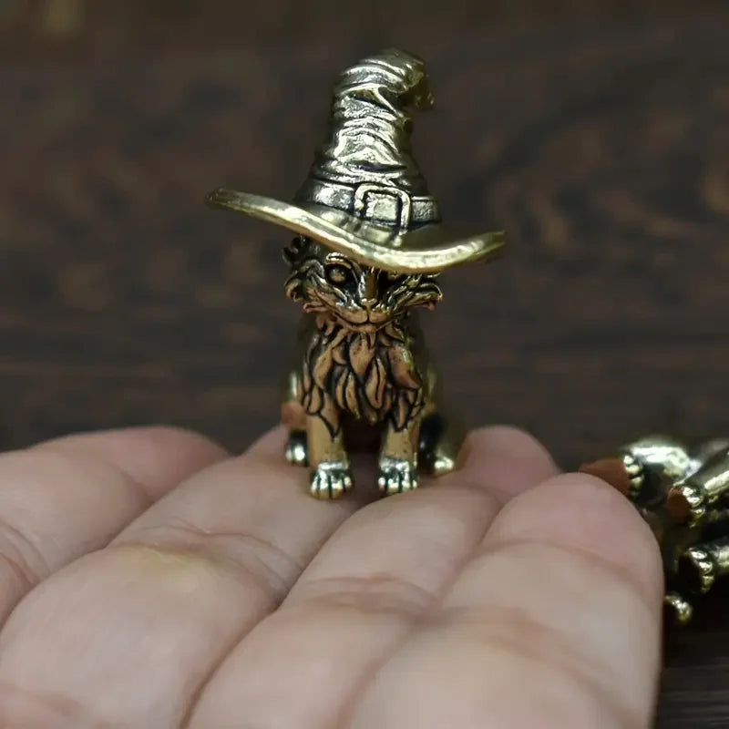 Statue de hibou en laiton massif Copper Craft, ornements de bureau créatifs en forme d'animal, décoration de maison ou de bureau, pièce de collection, ornement mignon.