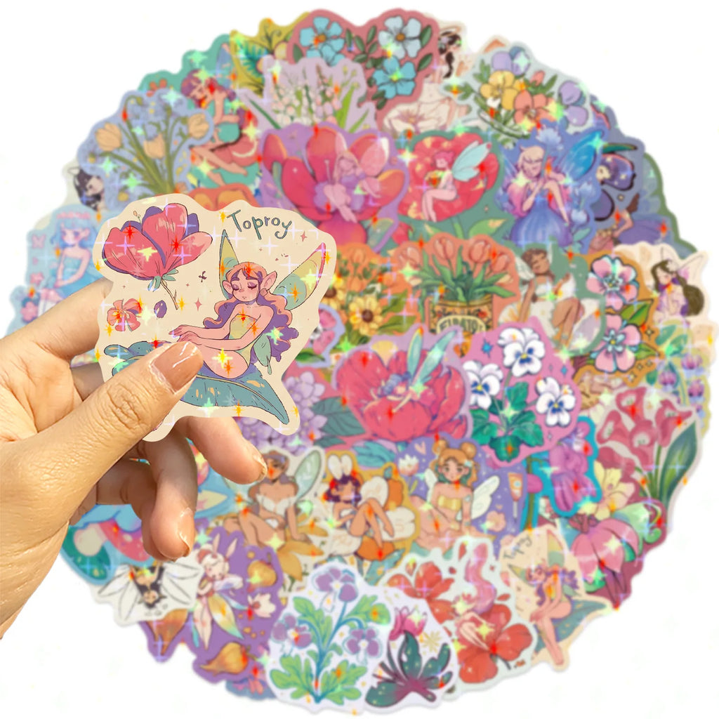 50/100PCS Pegatinas de Graffiti de Flores de Hadas de Dibujos Animados Pegatinas Decorativas para Guitarra Cuaderno Maleta DIY