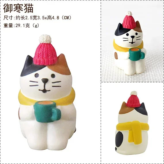 Zakka Figuras Navidad Japonés Creativo Exquisito Mate Resina Navideña Pequeña Decoración Cisne Puff Ukelele Trineo Sofá Reno